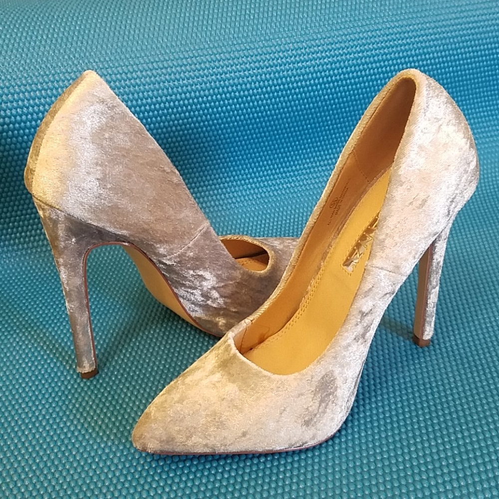 Velvet Purply Gray Stilettos